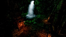 The grotto's natural waterfall.