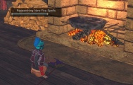 Researching new Ice Magic spells at the cooking stove